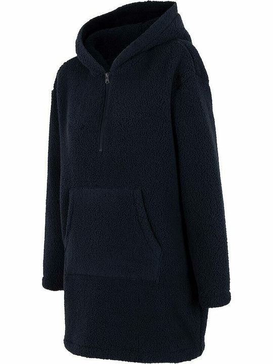 4F Women's Long Hooded Sweatshirt Navy Blue