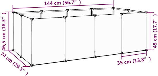vidaXL Nagerkäfig Für Kleintiere Schwarz 144x74x46,5cm