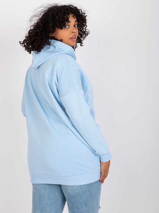 Relevance Women's Long Hooded Sweatshirt Light Blue