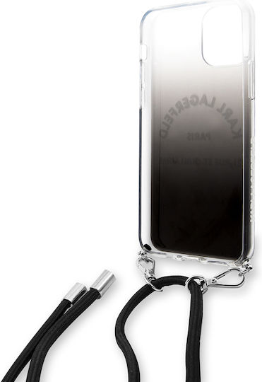 Karl Lagerfeld St.Guillaume Logo Collection Back Cover Silicone with Strap Transparent (iPhone 11 Pro)
