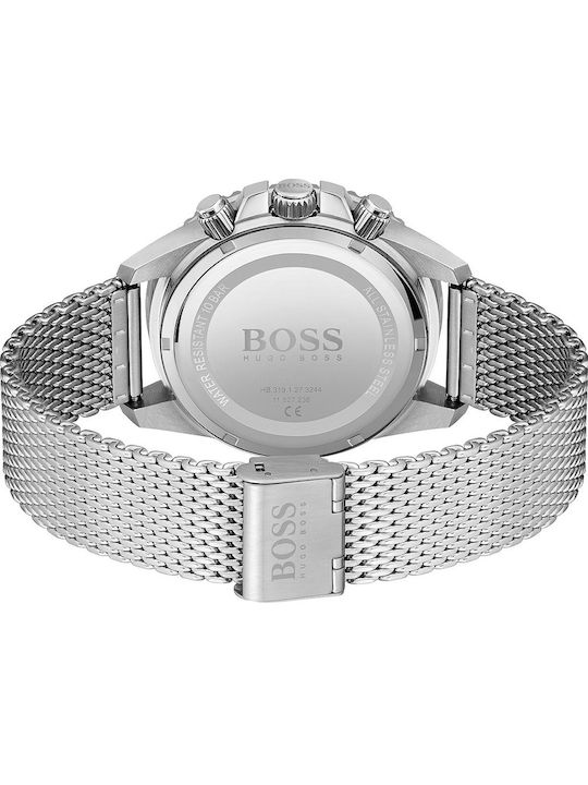 Boss Admiral Мъжки Часовник 46mm Хронограф На Батерия със Сребристо Стоманено Гривна