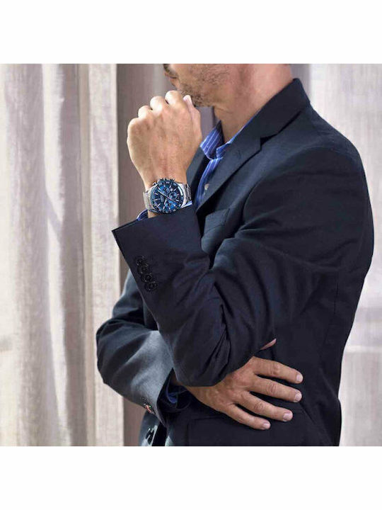 Festina Men's Watch 45mm Chronograph Battery with Silver Metal Bracelet