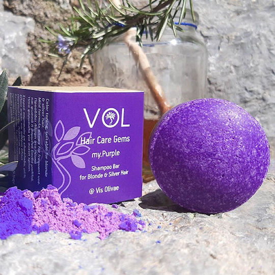 Vis Olivae Hair Care Gems My Purple Solide Shampoos Hydratation & Glanz für Alle Haartypen 55gr