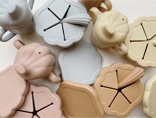 Konges Slojd Feeding Set Shell made of Silicone Brown 3pcs