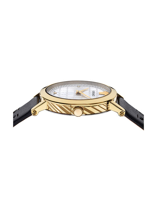 Versace Uhr mit Schwarz Lederarmband