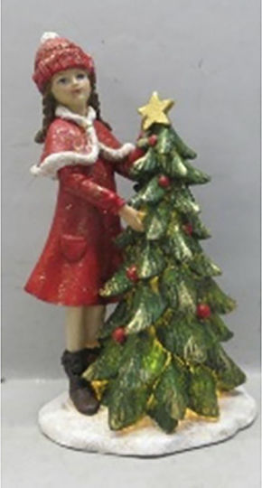 Iliadis Illuminated Christmas Plastic Figure Toddler Red Length 9.5cm