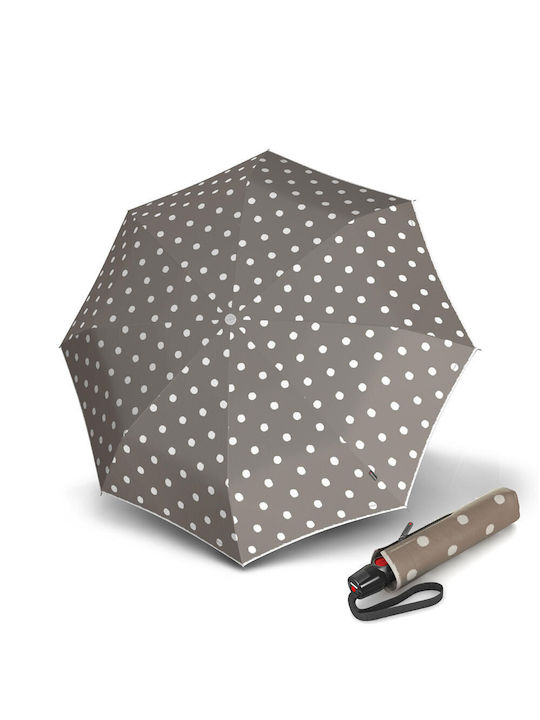 Knirps Medium Duomatic Αντιανεμική Αυτόματη Ομπρέλα Βροχής Σπαστή Dot Art Beige