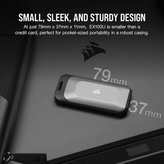 Corsair EX100U USB-C / USB 3.2 External 2.5" SSD 2.0TB Black