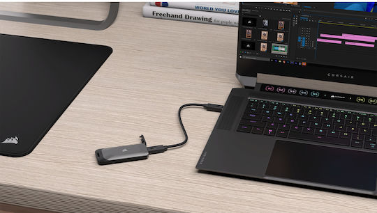 Corsair EX100U USB-C / USB 3.2 External 2.5" SSD 2.0TB Black