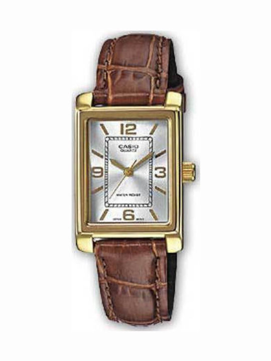 Casio Кварцов Часовник с Кожена Каишка