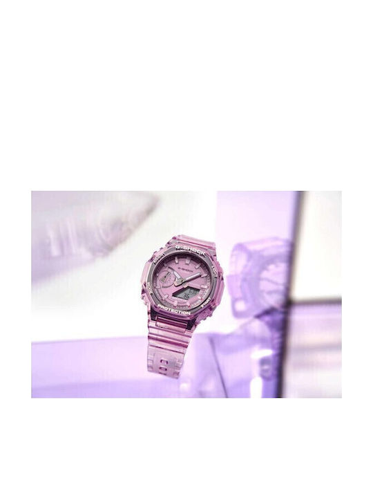 Casio G-Shock Digital/Analog Women's Watch with Purple Rubber Strap