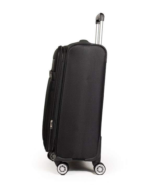 Cardinal Travel Suitcases Fabric Black Max Height 70cm with 4 Wheels Set of 2
