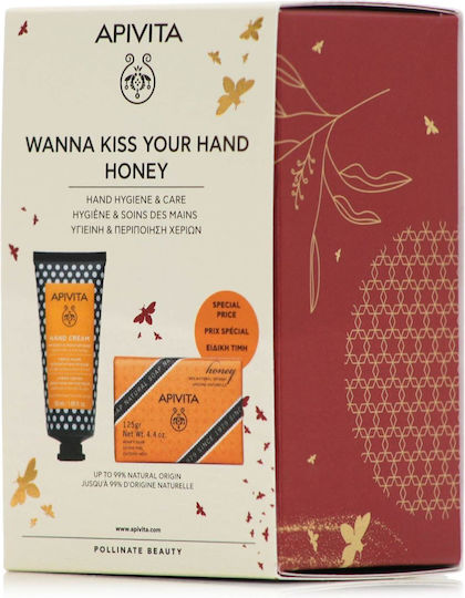 Apivita Wanna Kiss Your Hand Set Îngrijire pentru Hidratare Miere 2buc