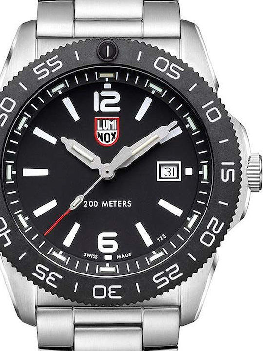 Luminox Sea Series Herrenuhr 44mm Batterie mit Silber Metallarmband