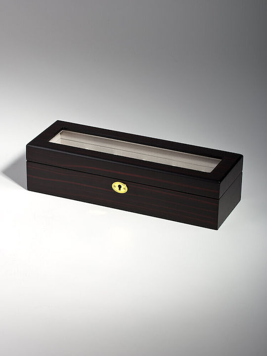Rothenschild Wooden Case with transparent lid for 6 watches in Black color RS-1087-6E