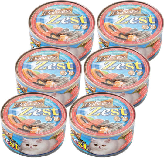 Premium Zest Wet Food for Adult Cats in Cans with Chicken, Salmon and Tuna 170gr