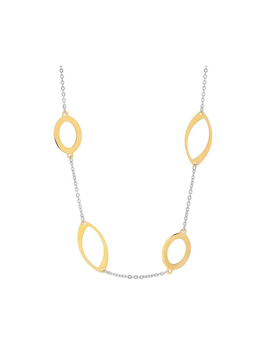 Visetti Necklace Geometric from Gold Plated Steel