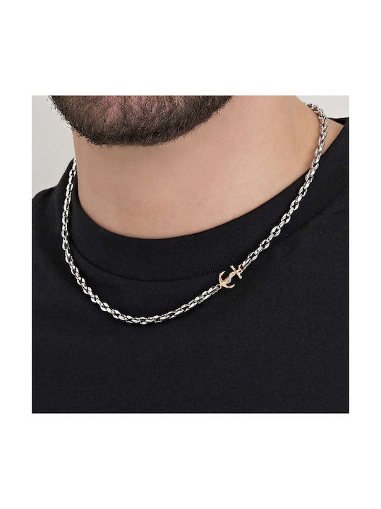 Luca Barra Necklace Anchor from Gold Plated Steel