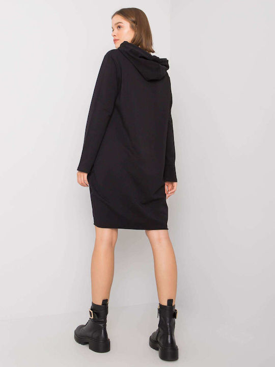 Relevance Mini Dress with Hood Black