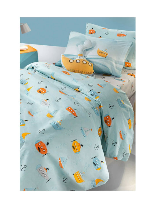 Saint Clair Sub Suede Kids Duvet Cover Single Cotton Light Blue 165x225cm