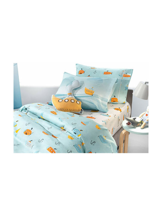 Saint Clair Sub Suede Kids Duvet Cover Single Cotton Light Blue 165x225cm