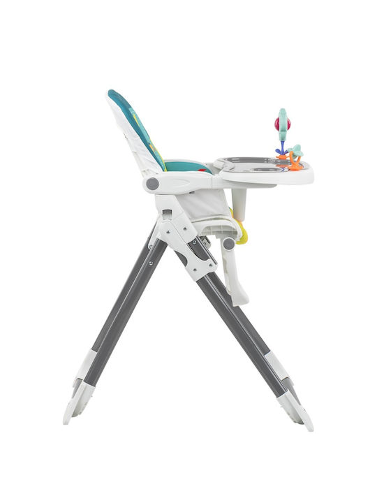 Kikka Boo Izzy Foldable Baby Highchair with Adjustable Height Blue