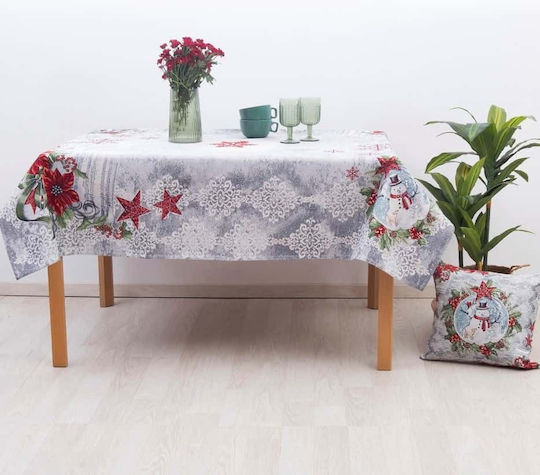 Dimeco 8935 Christmas Tablecloth Runner Fabric Gray L140xW45cm.