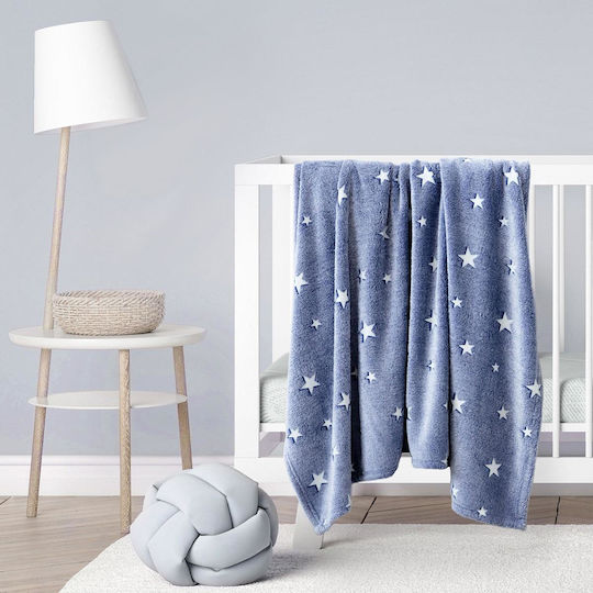 Kocoon Fleece Blanket Glow Star Fluorescent Blue 150x220cm