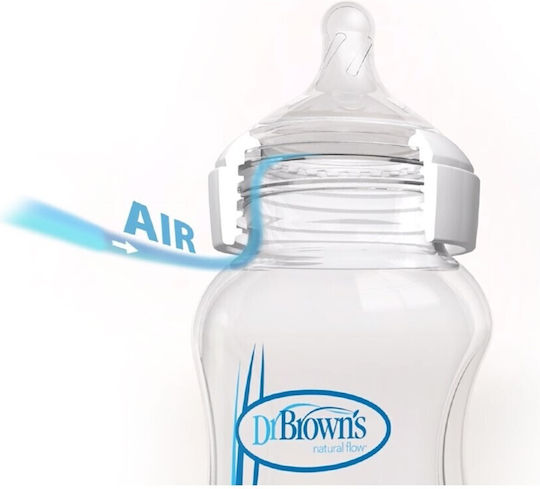 Dr. Brown's Plastic Baby Bottle Anti-Colic with Silicone Nipple for 0+, 0+ m, months Pink Pink Flowers 270ml