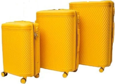 Forecast LSDQ-04 Large Travel Suitcase Hard Yellow with 4 Wheels Height 75cm