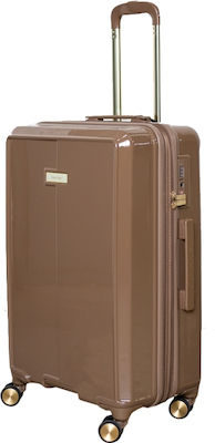 Calvin Klein Physique Medium Travel Suitcase Hard Brown with 4 Wheels Height 67cm