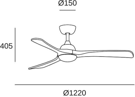 Forlight Bosc Deckenventilator 122cm mit Leuchte Braun / Schwarz