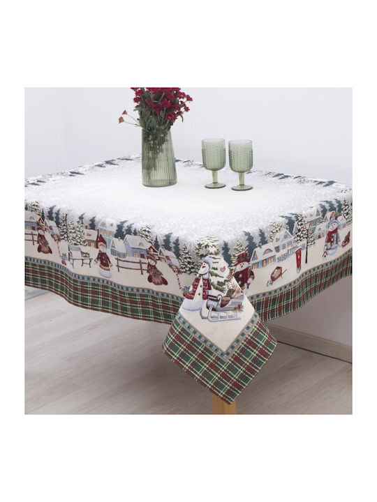 Dimeco 8944 Christmas Tablecloth Fabric Multicolour L140xW140cm 1pcs