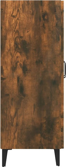 Living Room Display Cabinet Made of Particle Board with Smoky Glass Oak 69.5x34x90cm