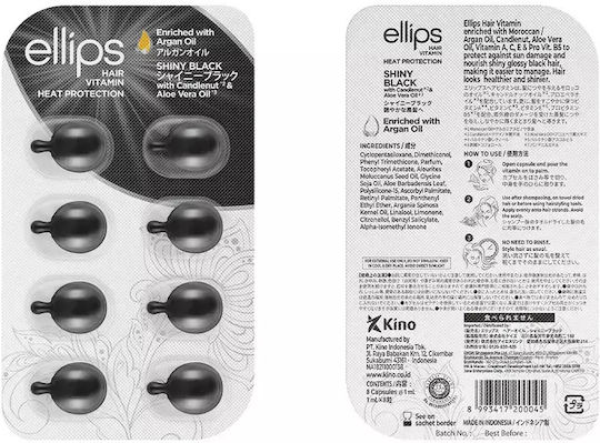 Ellips Shiny Black Strengthening Hair Ampoules 6x1ml