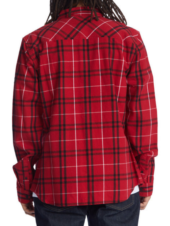 DC Marshal Men's Shirt Long Sleeve Checked Chili Pepper