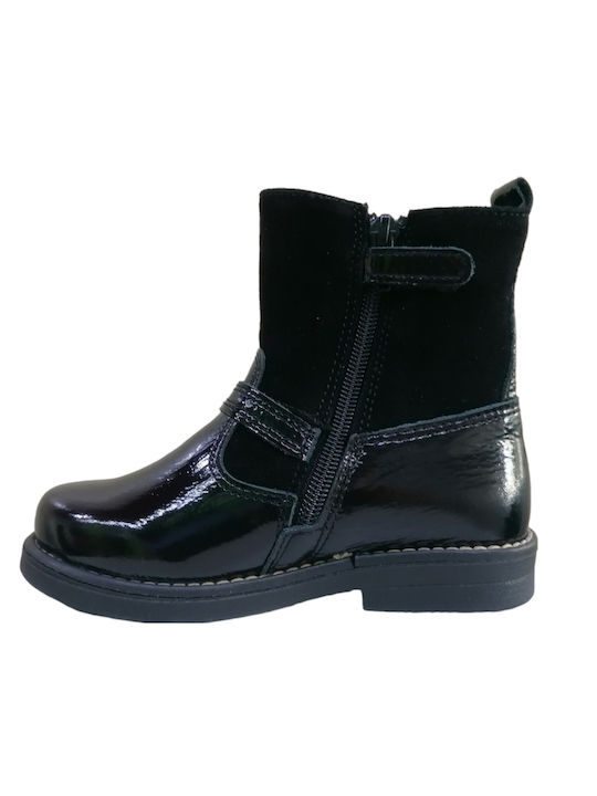 Arties Anatomische Kinderstiefel aus Leder für Mädchen Schwarz 21723-4