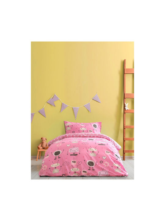 Kocoon Детско покривало Единично Robo Love Розов 170x250cm