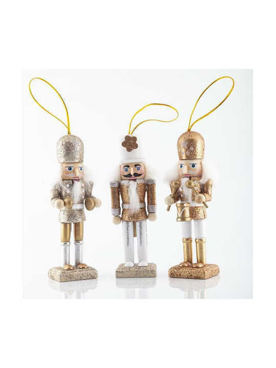 Eurolamp Christmas Wooden Nutcracker Ornament Gold 14x13cm (Μiscellaneous Designs)