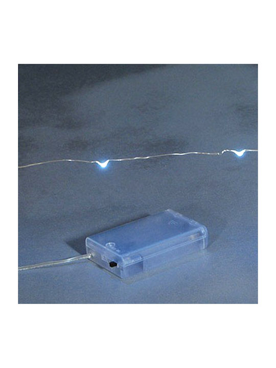 200 Lichter LED 20m. Kaltes Weiß Batterie in Zeichenfolge 200 Lichter LED 20m. Kaltes Weiß Batterie in Zeichenfolge