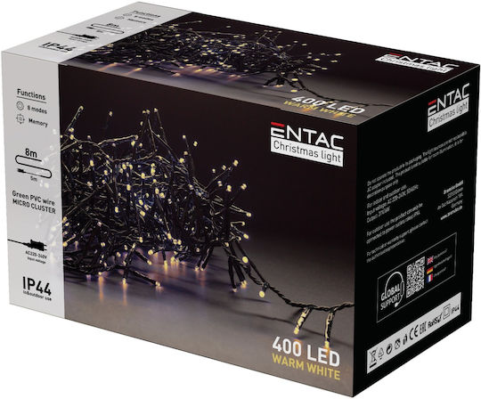 400 Λαμπάκια LED 8μ. Θερμό Λευκό σε Σειρά