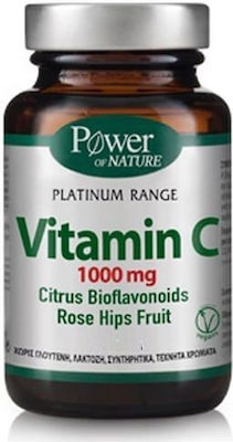 Power Of Nature Platinum Range Vitamin C Vitamina Bioflavonoide din citrice Fructe de trandafir de șolduri pentru Energie & Întărirea Sistemului Imunitar 1000mg 30 file