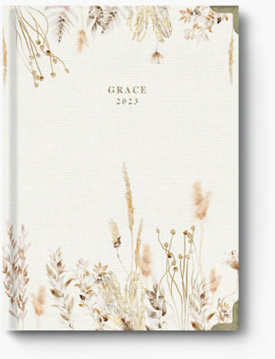 adBook Grace Ημερήσια Ατζέντα Λευκή 2024 12x17cm Summer Flowers