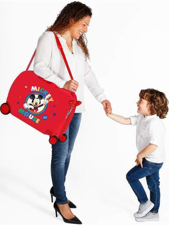 Delsey Circle Mickey Παιδική Βαλίτσα Ταξιδίου Καμπίνας Σκληρή Κόκκινη με 4 Ρόδες Ύψους 50εκ.