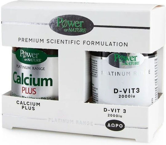 Power Of Nature Premium Scientific Formulation Platinum Range Calcium Plus 30 tablets & Platinum Range D-Vit 3 2000iu 20 tablets