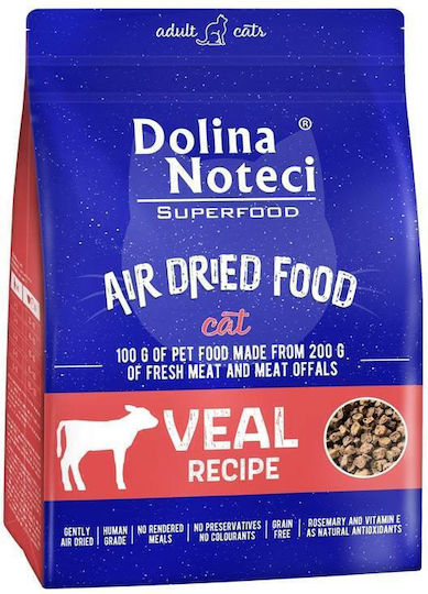 Dolina Noteci Air Dried Food Dry Food for Adult Cats with Calf 1kg