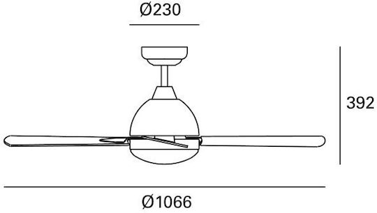 Forlight Borneo Ανεμιστήρας Οροφής 140cm με Φως Λευκός