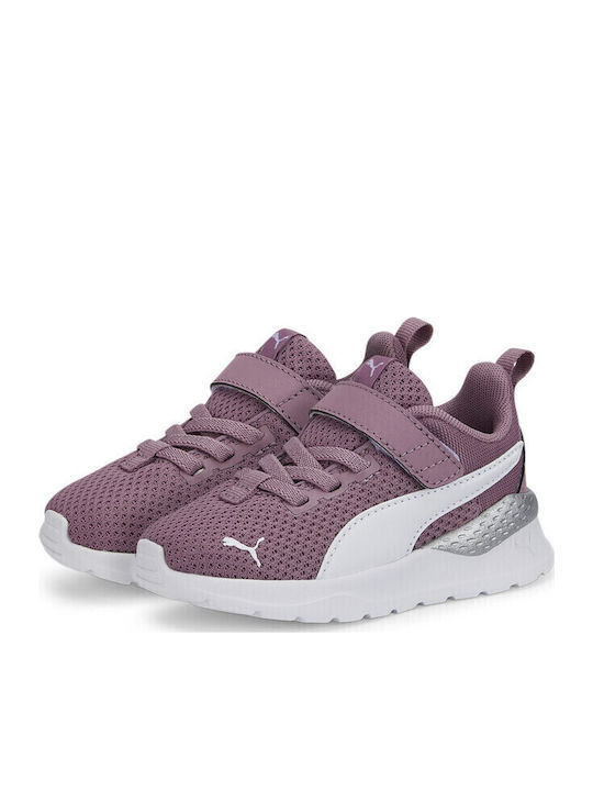 Anzarun Lite Kids Sports Shoes Running with Hoop & Loop Closure Purple