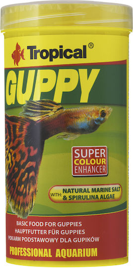 Tropical Guppy Tropical Fish Food Flakes with Spirulina 250ml 50gr