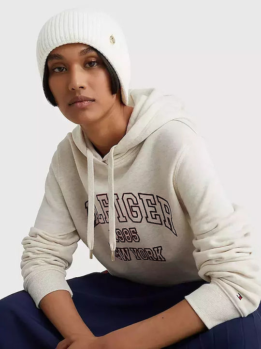 Beanie Beanie with Rib Knit in White color